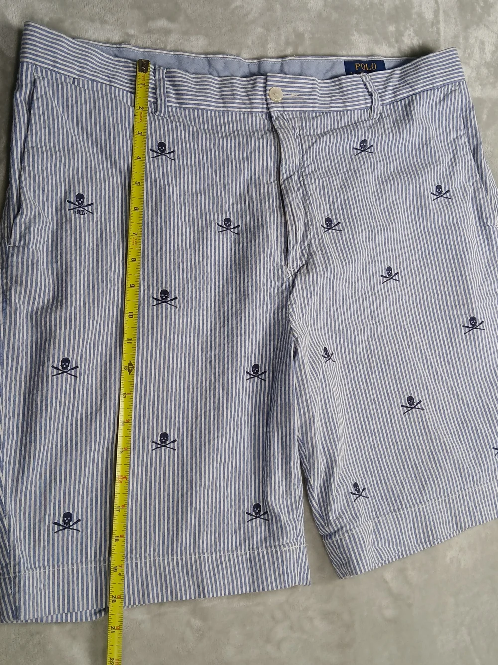 Polo Ralph Lauren Seersucker Shorts 38 Men's Skull All Over Print